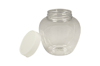 БАНКА полимерная БН---500-58(СВЕТЛАЯ) овальная: крышка 63ГВ-RTS(ПП/БЕЛАЯ) (10шт/упак)