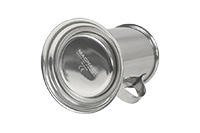 СТАКАН МЕТАЛЛИЧЕСКИЙ без носика   300мл цилиндрический d65/h100мм с основанием и ручкой