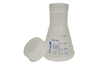 КОЛБА ПОЛИМЕРНАЯ коническая   250мл(СВЕТЛАЯ): крышка 52GL(PP), шкала(СИНЯЯ)